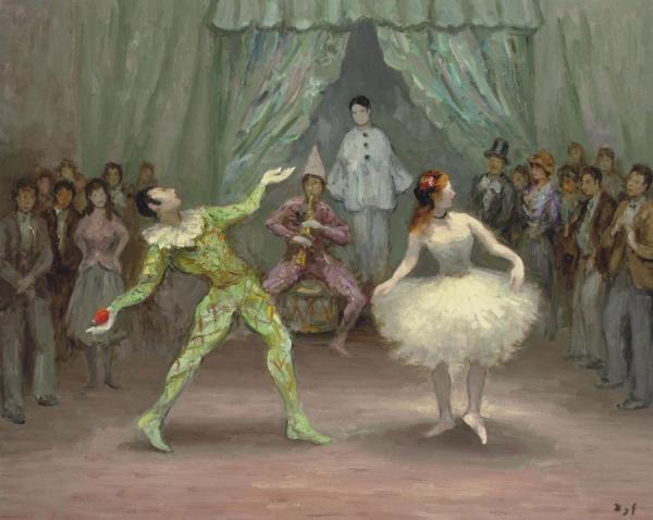 Harlequin And Colombine by Marcel Dyf