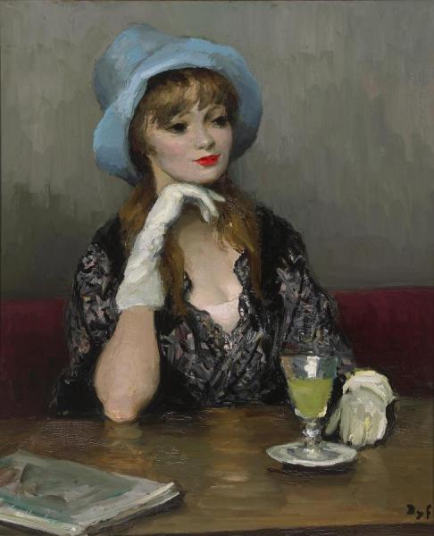 Jacqueline In A Blue Hat,1967 by Marcel Dyf