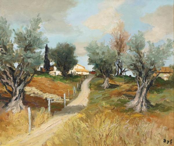 Oliviers En Provence by Marcel Dyf