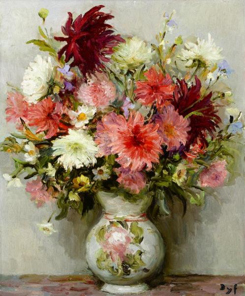 Pink Dahlias by Marcel Dyf