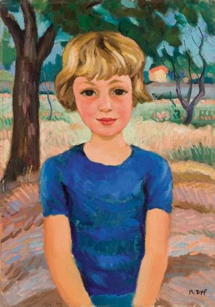 Portrait Of A Child by Marcel Dyf