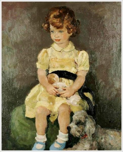 Portrait Of A Little Girl by Marcel Dyf
