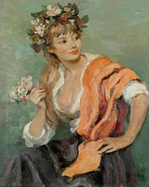Portrait Of Claudine by Marcel Dyf