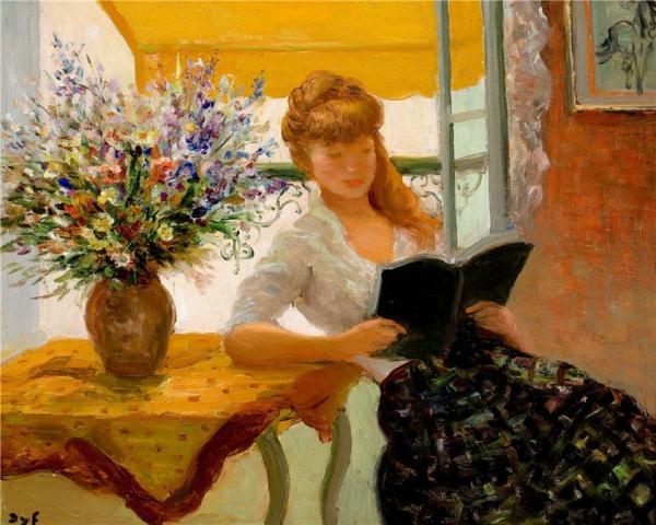 Reading By The Window by Marcel Dyf