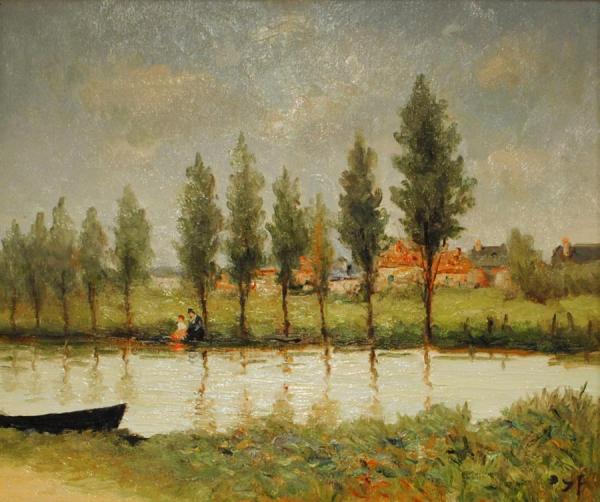 River Sarthe by Marcel Dyf Oil Painting Reproductions