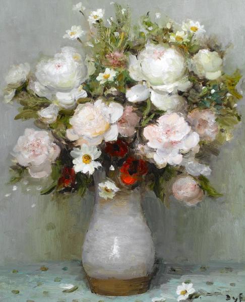 Roses And Poppies by Marcel Dyf
