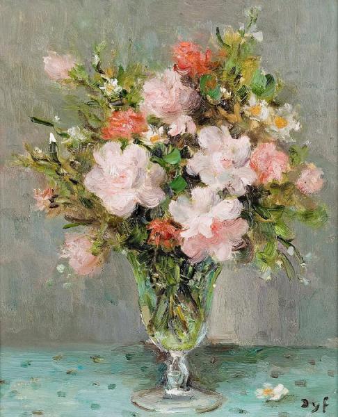 Roses In A Glass by Marcel Dyf
