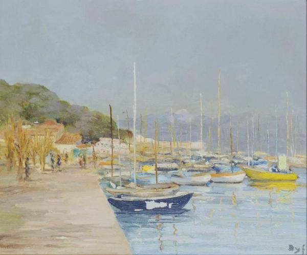 Sailing Boats In Provence by Marcel Dyf
