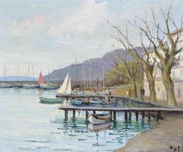 Sailing Boats In Provence by Marcel Dyf Oil Painting Reproductions