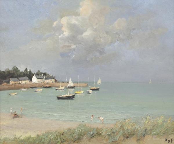 The Beach Of Port Navelo, Brittany by Marcel Dyf