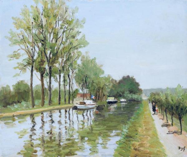 The Canal Of Nantes by Marcel Dyf Oil Painting Reproductions