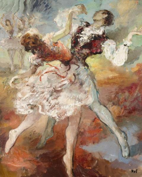 The Dancers by Marcel Dyf Oil Painting Reproductions