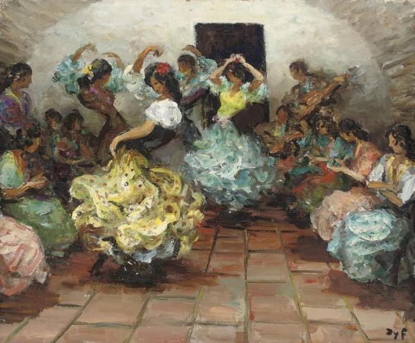 The Flamenco Dancers by Marcel Dyf