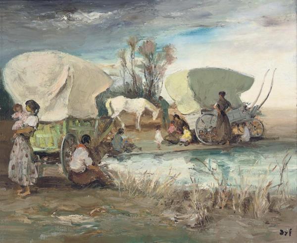 The Gypsy Encampment by Marcel Dyf