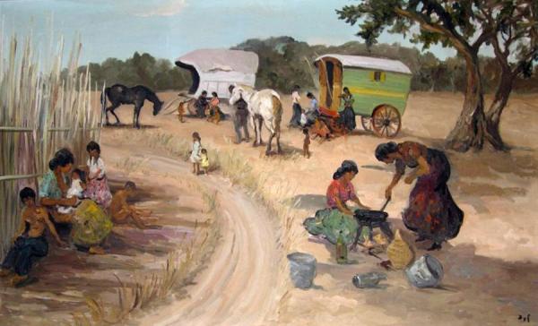 The Gypsy Encampment by Marcel Dyf