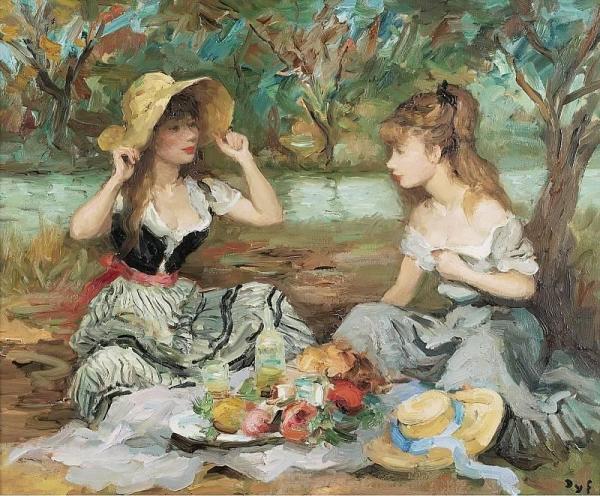 Marcel Dyf Two Sisters On A Picnic