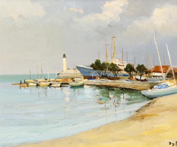 Voiliers En Provence À Antibes by Marcel Dyf