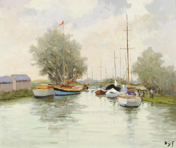 Yacht Club At Trouville by Marcel Dyf