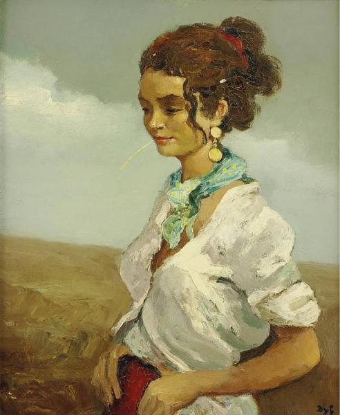 Young Gypsy Woman by Marcel Dyf Oil Painting Reproductions