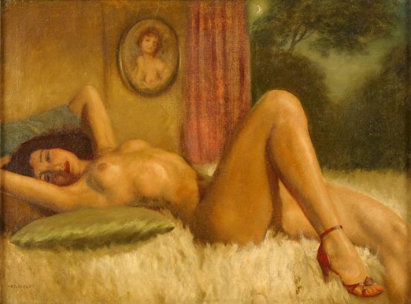 Reclining Nude by Marcel René Herrfeldt