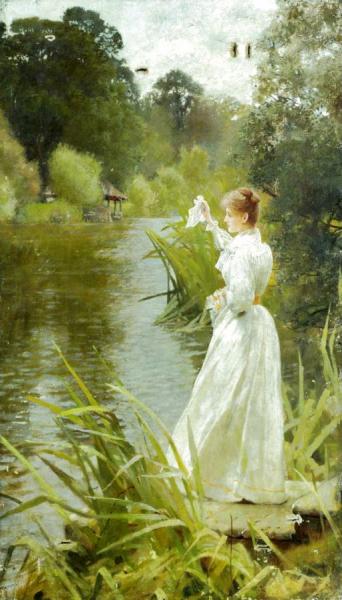 Lady In White by Marcus Stone