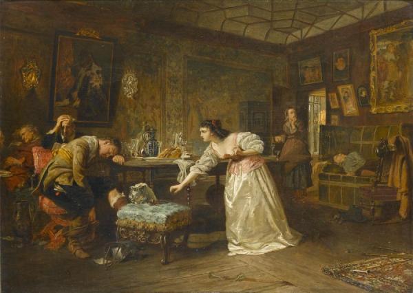 Stealing The Keys by Marcus Stone Oil Painting Reproductions