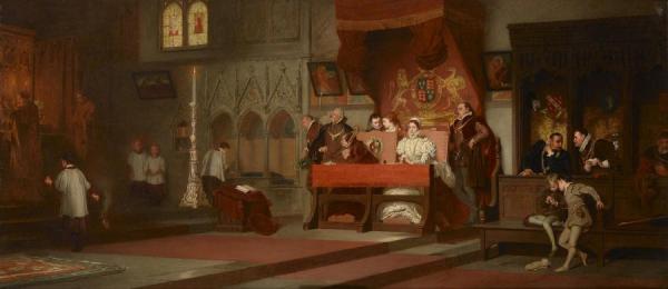 The Princess Elizabeth Obliged To Attend Mass By Her Sister Mary by Marcus Stone