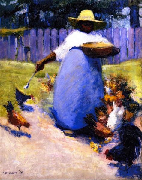 Feeding Chickens by Margaret Law