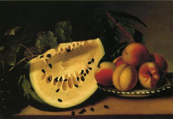 Still Life With Watermelon And Peaches by Margaretta Angelica Peale