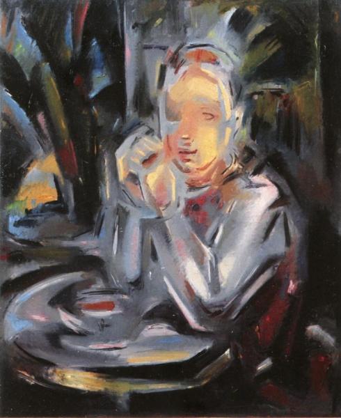 Youth Seated At A Table Facing A Cup by Maria Blanchard Oil Painting Reproductions