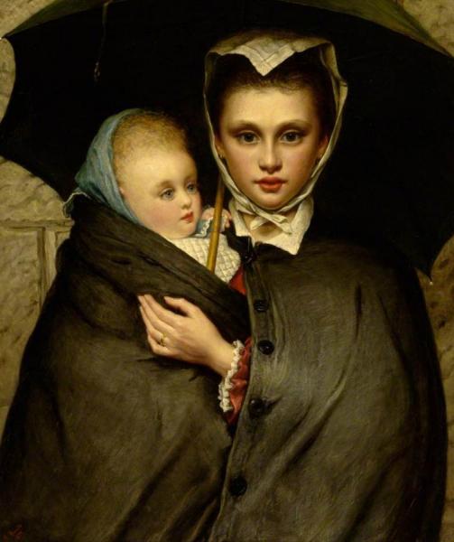 Out In The Rain by Maria Brooks Oil Painting Reproductions