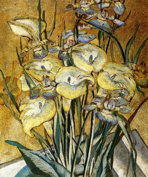 Irises And Calla Lilies by Maria Oakey Dewing Oil Painting Reproductions