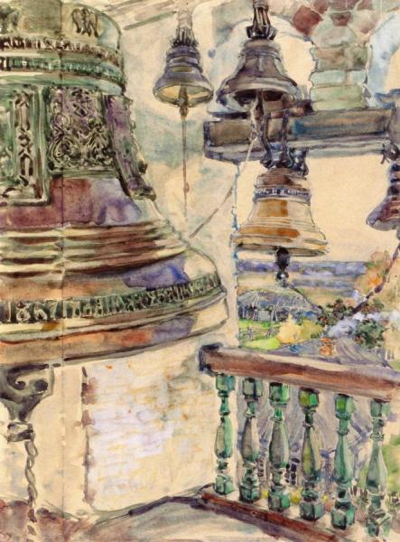 View From The Belfry Of The Savino-storoshevsky Cathedral, Close To Svenigorod by Maria Yakunchikova