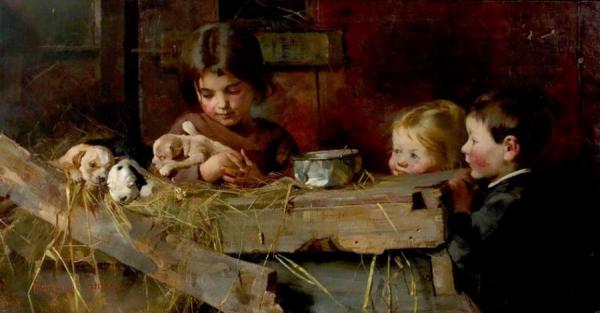 Childhood's Treasures by Marianne Stokes Oil Painting Reproductions