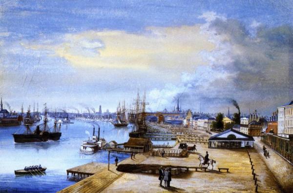 Port And City Of New Orleans by Marie Adrien Persac