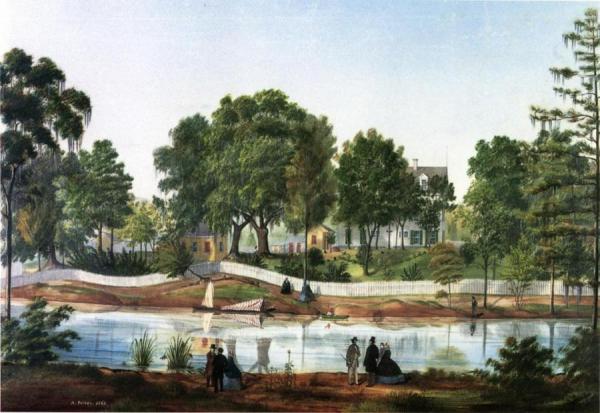 Shadows-on-the-teche, Bayou-side View by Marie Adrien Persac