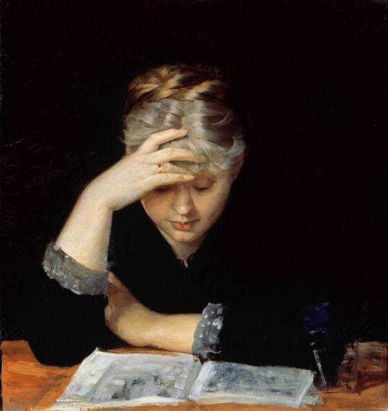 At A Book by Marie Bashkirtseff