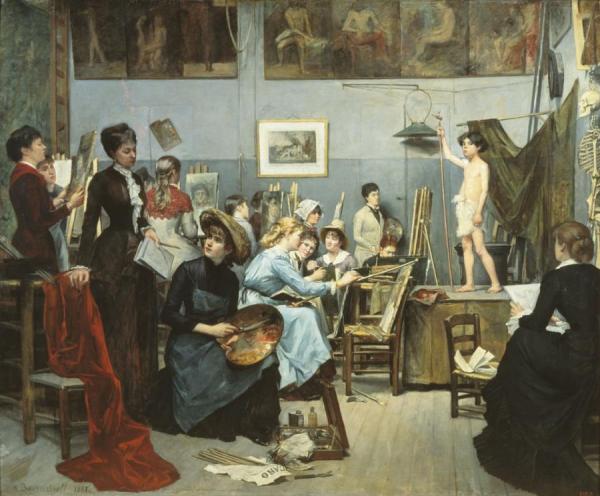 In The Studio by Marie Bashkirtseff