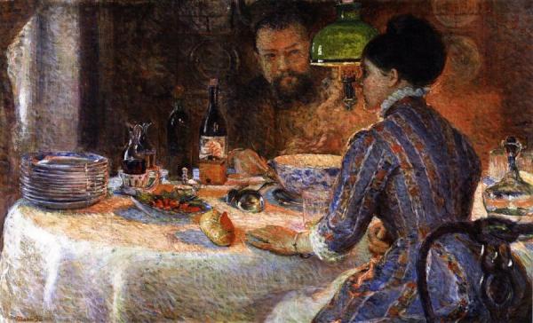 Beneath The Lamp by Marie Bracqemond