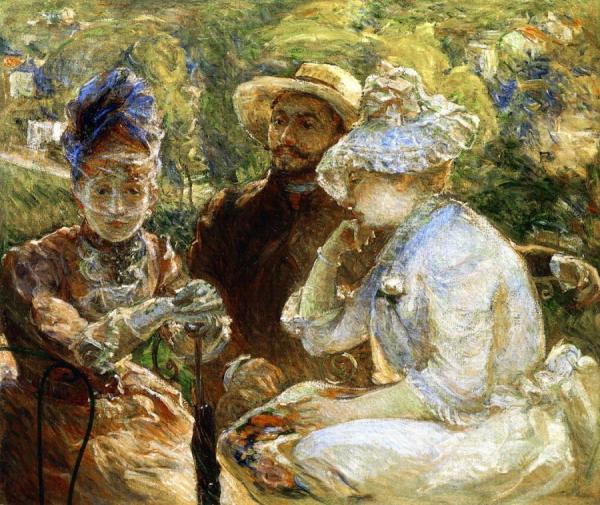 On The Terrace At Sevres by Marie Bracqemond Oil Painting Reproductions