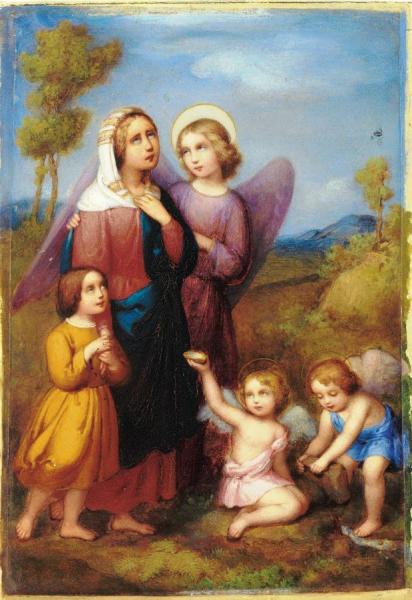 Angels And Cherubs With The Virgin by Marie Ellenrieder Oil Painting Reproductions