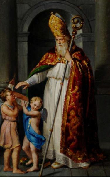 Bishop Blesses A Church by Marie Ellenrieder