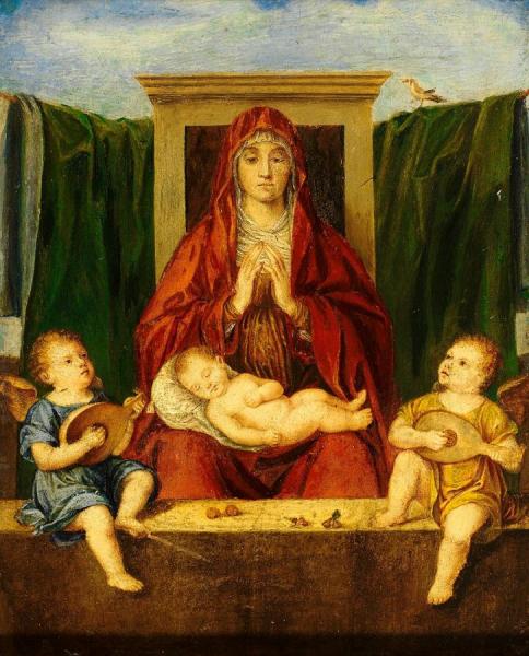 Madonna And Child With Two Angels Playing by Marie Ellenrieder Oil Painting Reproductions