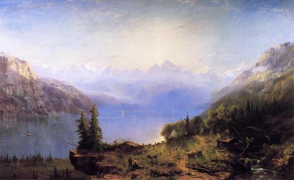 Sunrise In The Alps by Marie-francois-regis Gignoux Oil Painting Reproductions