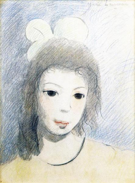 Brunette Girl With A Plain Bow by Marie Laurencin