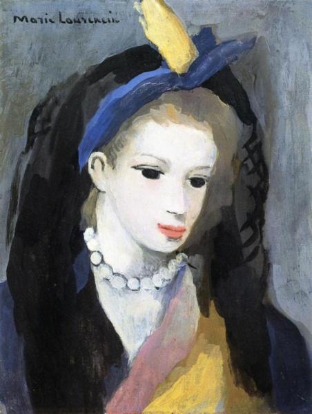 Girl In A Mantilla With A Pearl Necklace by Marie Laurencin