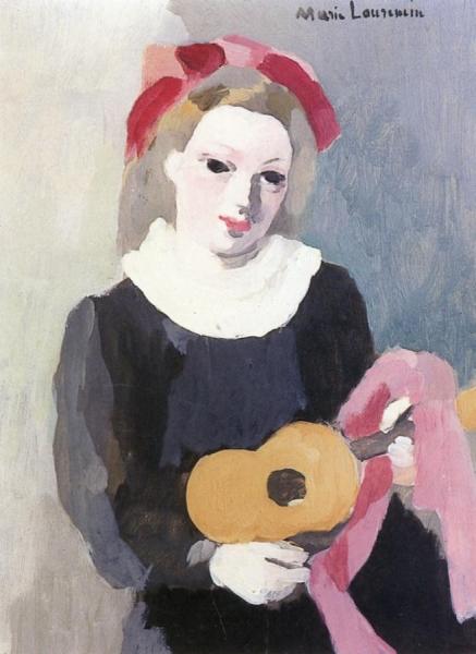 Girl With A Guitar by Marie Laurencin