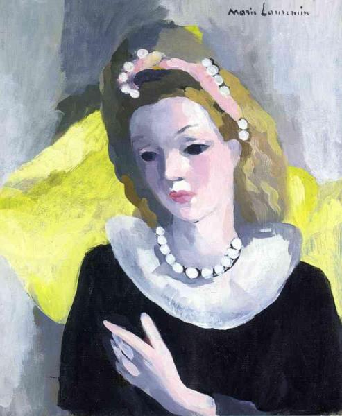 Girl With A Pearl Necklace by Marie Laurencin