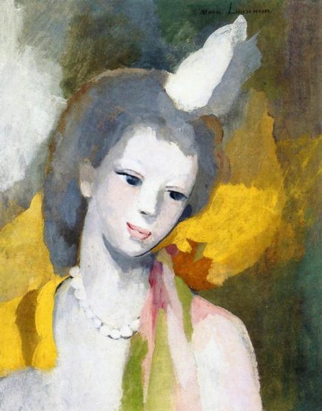 Girl With A Pearl Necklace by Marie Laurencin