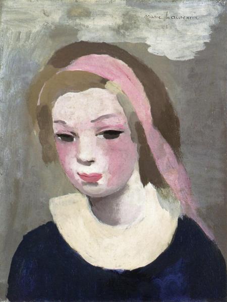 Girl With A Ribbon And Blue Blouse by Marie Laurencin